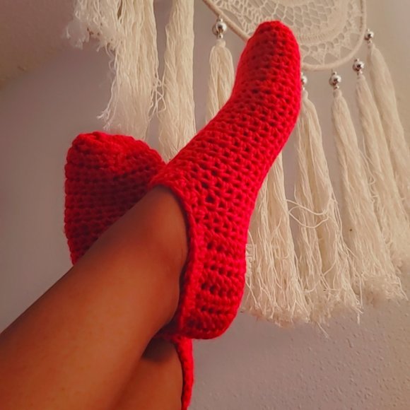 Handmade Crochet Footie Socks - Picture 1 of 2
